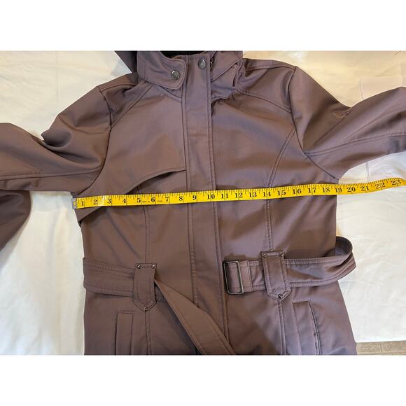 Gerry Softshell Belted Jacket Womens S Removable Hood Warm Faux Fur Coat - Picture 10 of 10